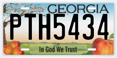 GA license plate PTH5434