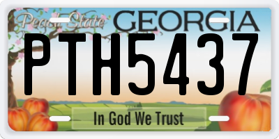 GA license plate PTH5437