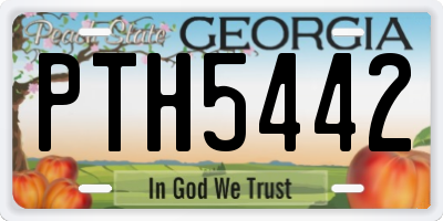 GA license plate PTH5442