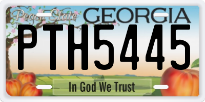 GA license plate PTH5445