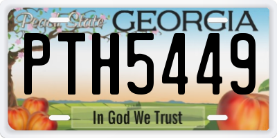 GA license plate PTH5449