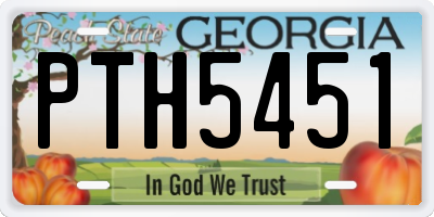 GA license plate PTH5451
