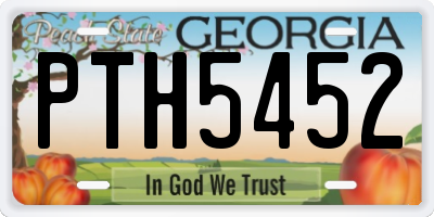 GA license plate PTH5452