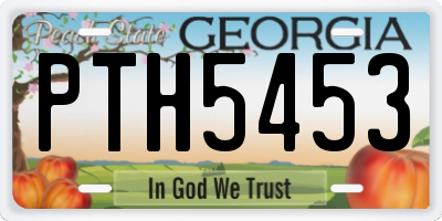 GA license plate PTH5453
