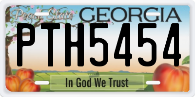 GA license plate PTH5454