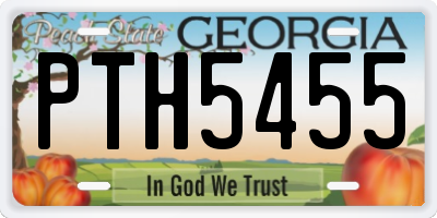 GA license plate PTH5455