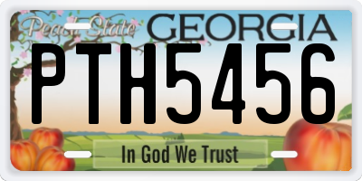 GA license plate PTH5456