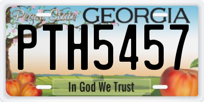 GA license plate PTH5457
