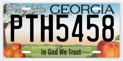 GA license plate PTH5458