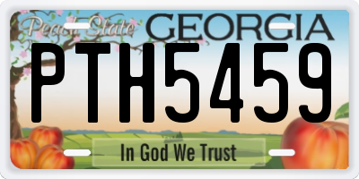 GA license plate PTH5459