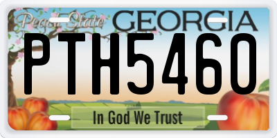 GA license plate PTH5460