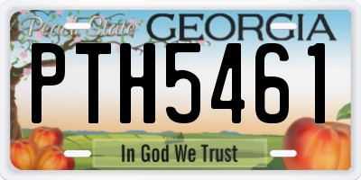 GA license plate PTH5461
