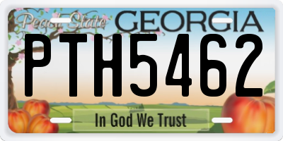 GA license plate PTH5462