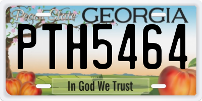 GA license plate PTH5464