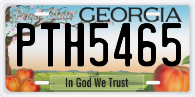 GA license plate PTH5465