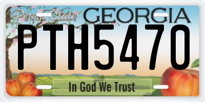 GA license plate PTH5470
