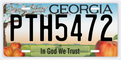 GA license plate PTH5472