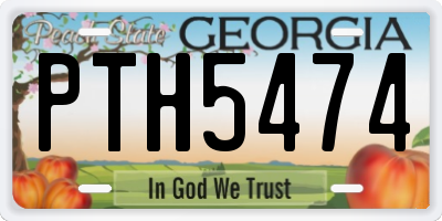 GA license plate PTH5474