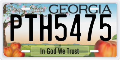 GA license plate PTH5475