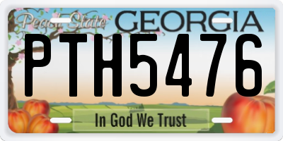 GA license plate PTH5476