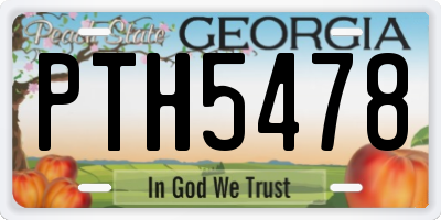 GA license plate PTH5478