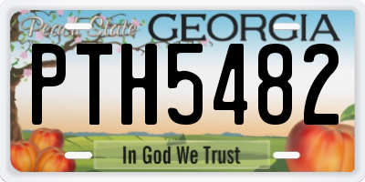 GA license plate PTH5482