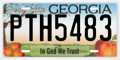 GA license plate PTH5483