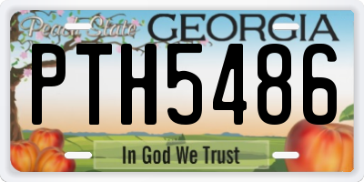 GA license plate PTH5486