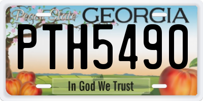 GA license plate PTH5490