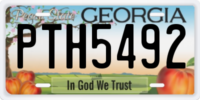 GA license plate PTH5492