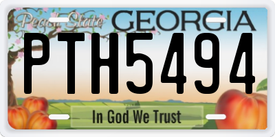 GA license plate PTH5494