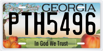 GA license plate PTH5496