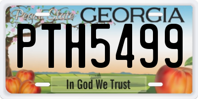 GA license plate PTH5499