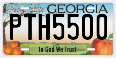 GA license plate PTH5500