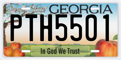GA license plate PTH5501