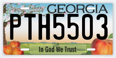 GA license plate PTH5503