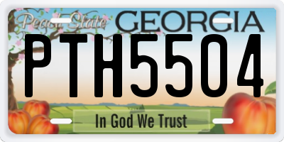 GA license plate PTH5504