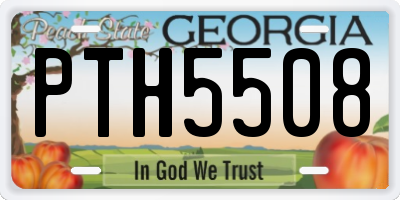 GA license plate PTH5508