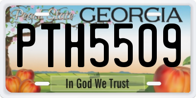GA license plate PTH5509