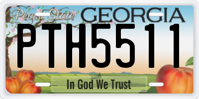 GA license plate PTH5511