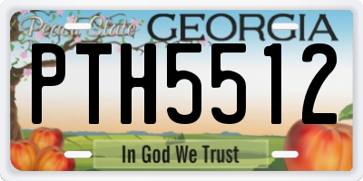 GA license plate PTH5512