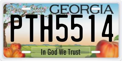 GA license plate PTH5514