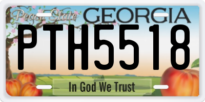 GA license plate PTH5518