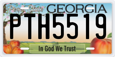 GA license plate PTH5519
