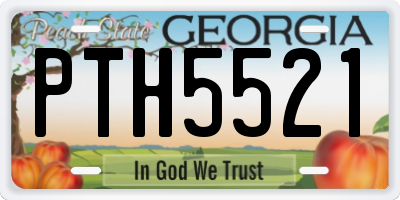GA license plate PTH5521
