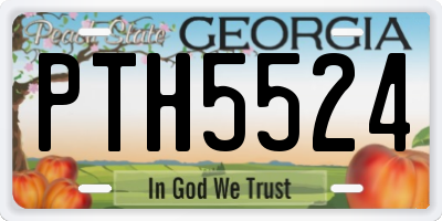 GA license plate PTH5524