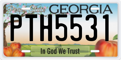 GA license plate PTH5531