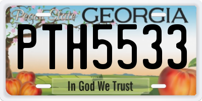 GA license plate PTH5533