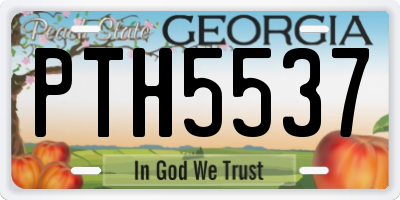 GA license plate PTH5537