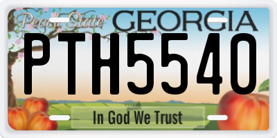 GA license plate PTH5540